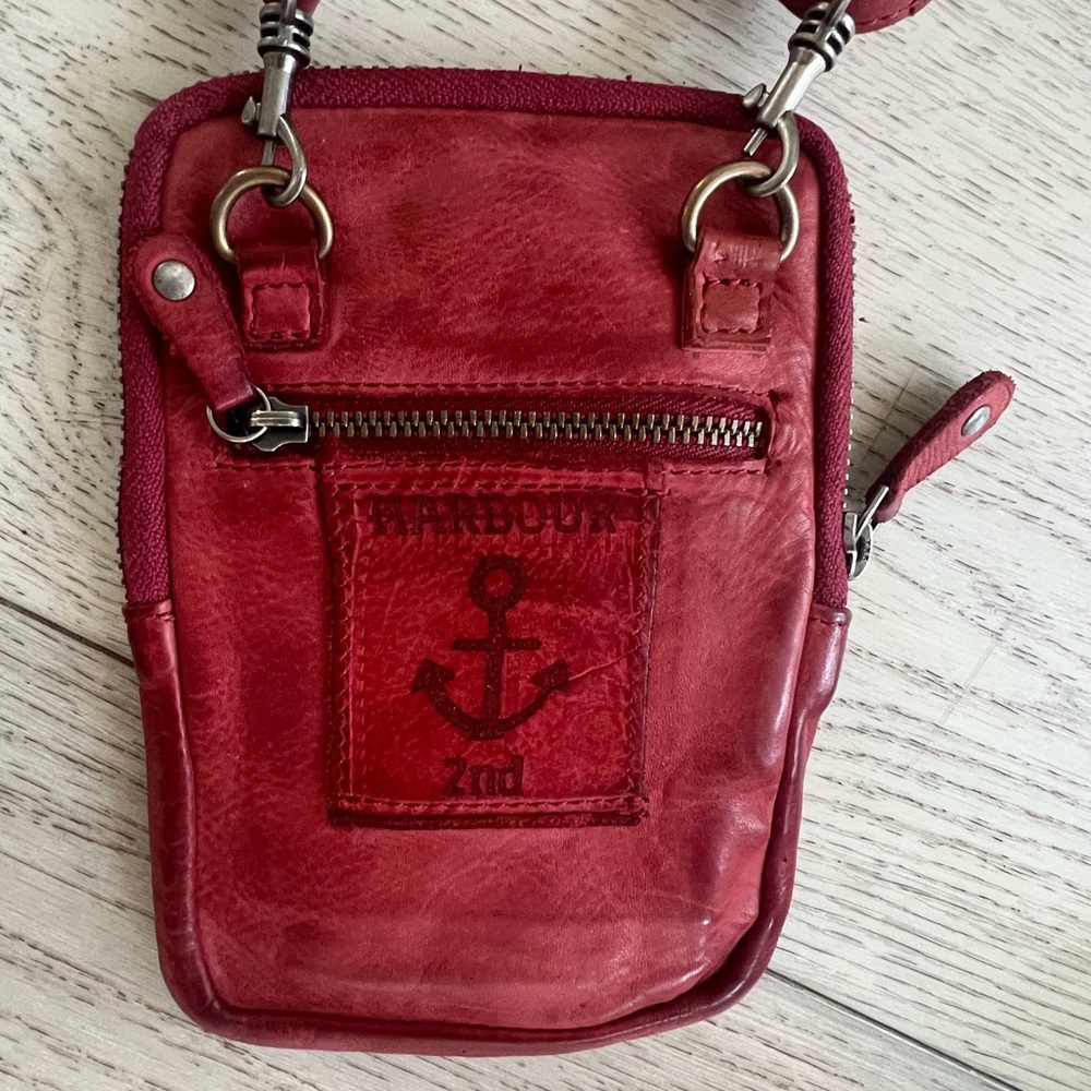 Harbour 2nd Benita Crossbody Bag Dark Red Leather Phone Case Purse - Picture 3 of 9